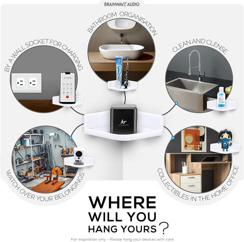 Mini Corner Shelf Mount for Security Cameras, Baby Monitors, Speakers, Plants & More, Universal Holder, Strong Adheasive, Easy to Install, No Mess...