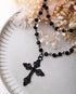 Sacina Gothic Layered Cross Necklace, Zinc Alloy Black Bead Cross Choker Necklace, Halloween Goth Jewelry Gift for Women (Layered Bead Cross)...