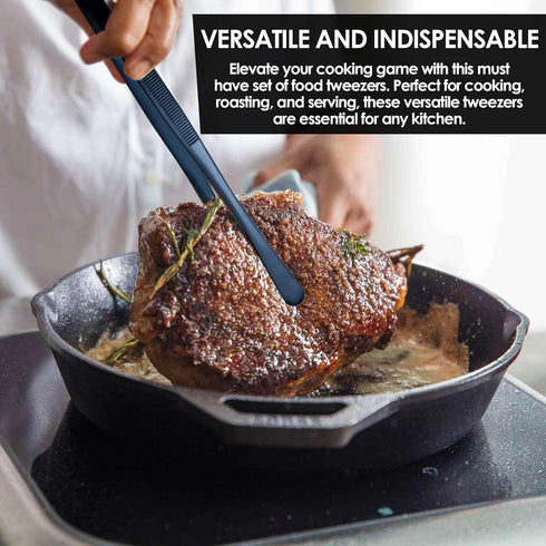 Precision Cooking Made Easy: Multipurpose Kitchen Tweezers for Culinary Perfection. Fine-Tipped Tongs for Cooking, Plating and Decorating, Seafood...
