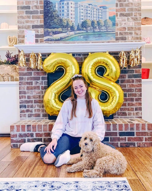 Lovoir 40 Inch Large Gold Number 2 Balloon Extra Big Size Jumbo Digit Mylar Foil Helium Balloons for Birthday Party Celebration Decorations Gradua...