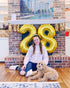 Lovoir 40 Inch Large Gold Number 2 Balloon Extra Big Size Jumbo Digit Mylar Foil Helium Balloons for Birthday Party Celebration Decorations Gradua...