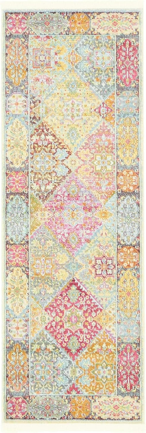 Unique Loom Baracoa Collection Area Rug - Marta (2' 2" x 6' 1" Runner, Multi/ Burgundy)...