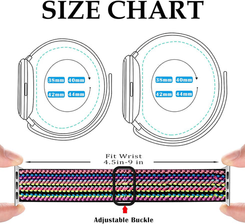 Stretchy Nylon Solo Loop Compatible with Apple Watch Band 40mm 41mm 38mm 42mm 44mm 45mm 46mm 49mm, Adjustable Elastic Braided Straps for iWatch Se...