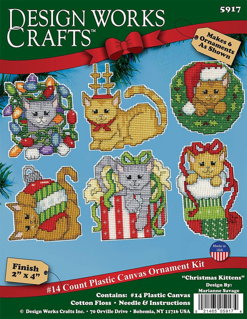 Design Works Crafts Kittens Counted Cross Stitch Ornament Kit, Various (Christmas)...