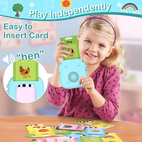 Talking Flash Cards-Toddler Toys for 1 2 3 4 5 Years Old Boys Gift, 384 Words Pocket Speech Toddler Learning Toys, Sensory Toys for Kids with Auti...