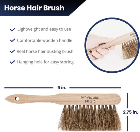 Professional Horse Hair Dust Foxtail Brush, 9 Inches for Work, Outdoor, Furniture...
