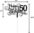 Black Glitter 50th Birthday Cake Topper, Happy 50th Birthday Cake Topper, 50th Birthday Party Decorations...