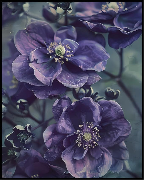 Posterizer 1 pcs-wild purple flowers-chic wall decor-Floral & Botanical Art-Abstract & Modern Art-Decor for Home & Office- UNFRAMED Wall Art...