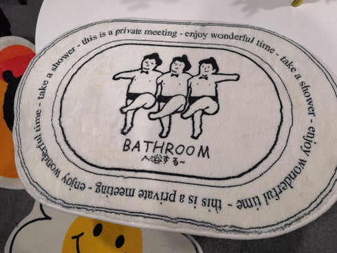 Funny Bath Mats Cute Cartoon Bath Rugs Soft Non Slip Bathroom Door Mat Floor Carpet Bedroom Durable Living Room Kitchen Doormat Area Rug Runner Ru...