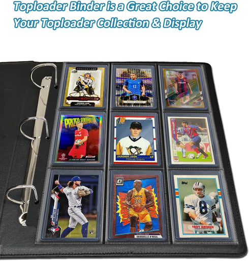 Toploader Binder Pages for Trading & Sports Card Toploader Storage, 9 Pocket Double-Sided Toploader Binder Sheets for TCG Toploaders, 252 Pockets...