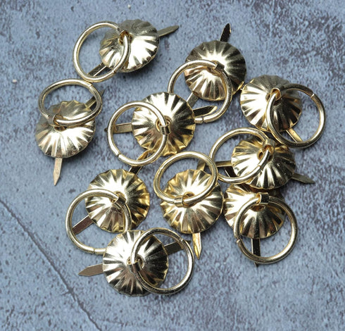 Ruwado 40 Pcs Metal Brad Fasteners with Pull Rings Large Paper Fasteners for DIY Art Crafting Project Drawer Decorative Scoreboard Kitchen Bathroo...