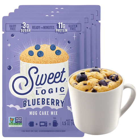 Sweet Logic Keto Dessert Mug Cake Mixes - Blueberry Muffin - Low Sugar - Gluten-Free - Low Carb - Diabetic-Friendly Sweets - Natural Ingredients -...