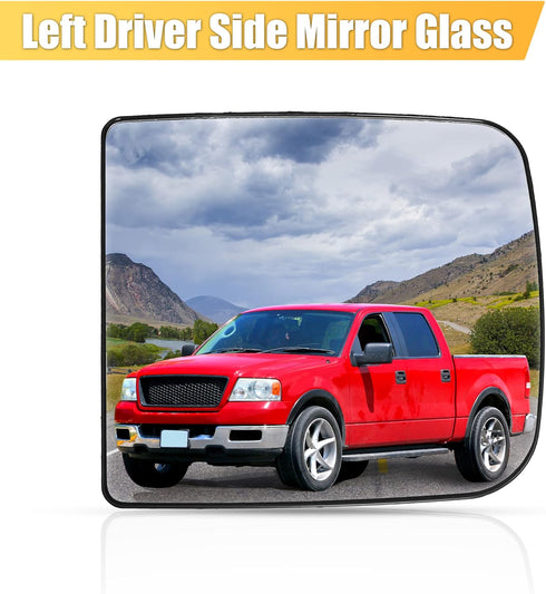 X AUTOHAUX Driver Left Side Mirror Glass Car Rearview Mirror Glass Power Heated Exterior Mirror Replacement for Ram 1500 2500 3500 2010-2015 68067...