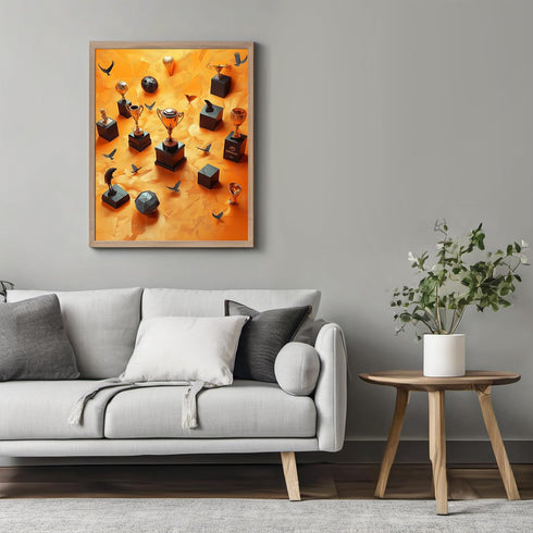 Posterizer 1 pcs-nick nacks and sport trophies abstract poster -2-Sports & Hobby Art Gifts for sports fans Decor for Home & Office- unframed wall ...