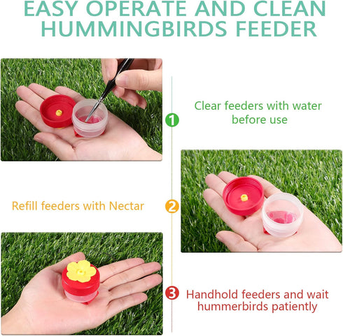 Zopeal 4 Pieces Hummingbird Wrist Feeder for Outdoor Hummingbird Hand Feeder Feeding Perch Hand Feed with Adjustable Strap Flower Hand Held Mini H...