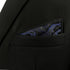 S&W SHLAX&WING Navy Pocket Square Black Patterned Handkerchief for Men Silk...