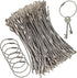 100 Pieces 6 Inch Wire Keychain Cable 2mm Twist Barrel Stainless Steel Key Rings Loop Wire Cable Braided Steel Key Chain Heavy Duty Luggage Tags L...