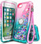NGB Designed for iPhone SE (3rd 2022 & 2nd Gen 2020)/iPhone 8/7/6/6S Case, Pink/Aqua | Glitter Liquid Cute Cover for Women Girls Kids | with Tempe...