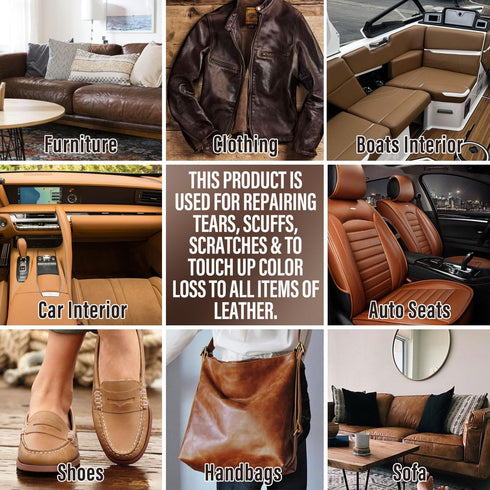 ARCSSAI ARCSSAL Brown Leather Repair Kit for Furniture, Leather Couch Repair Kit for Sofa, Jacket, Car Seats and Purse with Super Easy Instruction...