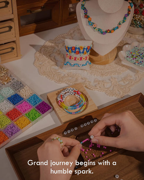 DoDoBeads Bracelet Making Kit, 10000 Pcs 3mm Glass Seed Beads for Jewelry Making - Friendship Bracelet Kit with Letter Beads, Pearl Beads, DIY Art...