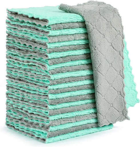 24 Pack Kitchen Cloth Dish Towels, No Shedding Soft Premium Dishcloths, Absorbent microfiber cleaning cloth for Cleaning Dishes, Kitchen, Bathroom...