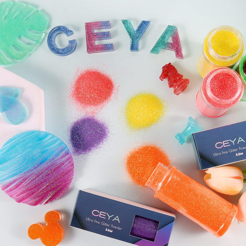 Ceya 3.8oz/ 110g Ultra Fine Glitter Powder Cameo Pink Iridescent Glitter 1/128” 0.008” 0.2mm for Slime Epoxy Resin Craft Tumbler Jewelry Nail Art ...