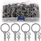 Swpeet 450Pcs 1 Inch 25mm Black Flat Key Chain Rings Kit, Including 150Pcs Split Keychain Rings with Chain and 150Pcs Jump Ring with 150Pcs Screw ...