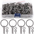Swpeet 450Pcs 1 Inch 25mm Black Flat Key Chain Rings Kit, Including 150Pcs Split Keychain Rings with Chain and 150Pcs Jump Ring with 150Pcs Screw ...