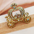 Stunning Gold Tone Opens AB Crystal Accent Pumpkin Carriage Pin Brooch Fair Tale Jewelry...