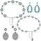 4 Pcs Turquoise Concho Chain Belt with Bohemian Dangle Metal Large Oval Earring, Women Concho Adjustable Belts Western Turquoise Earrings for Wome...