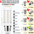 ALIDE E26 100W Replacement LED Candelabra Corn Bulbs,6000K Bright Daylight White,E26/E27 12W LED Light Bulbs 1200LM for Ceiling Fan Chandelier Pen...