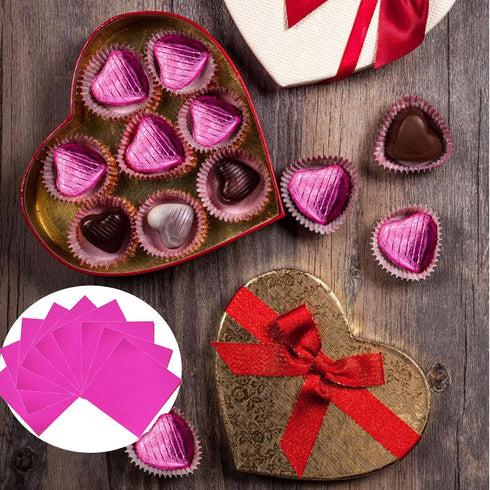 100PCS Foil Candy Wrappers, 4 x 4 Inch Candy Wrappers, Rose Foil Candy Wrapper for Chocolate Bar Wrappers for DIY Candies, Chocolate, Cake (Rose)...