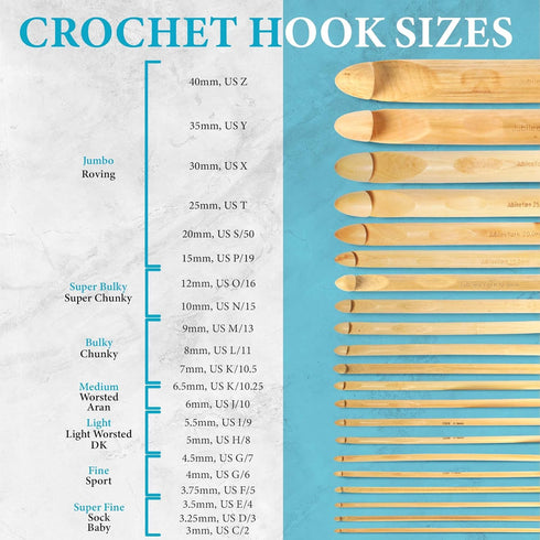 JubileeYarn Jumbo Birch Crochet Hook - US P, S, T (15, 20, 25mm) - 3pc Set...