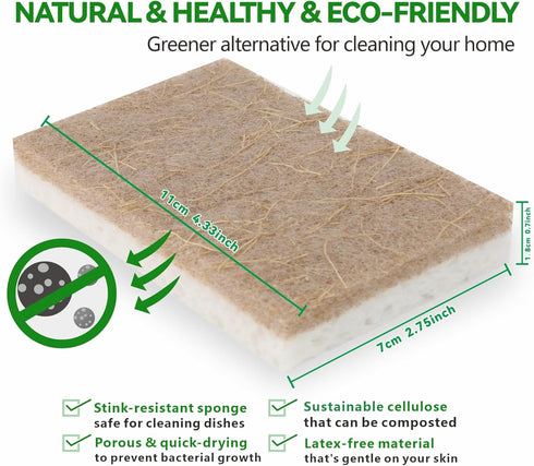 Rotema Sponges,Sponges Kitchen,Dish Sponge,Cleaning Supplies,Natural Wood Pulp Kitchen Sponge(12)...