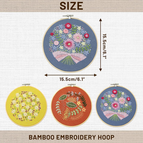 XM-GENYUE 3 Sets Embroidery Kit for Beginners with Operating Instructions, Cross Stitch Kits for Adults with Flowers Patterns, Needlepoint Kits......