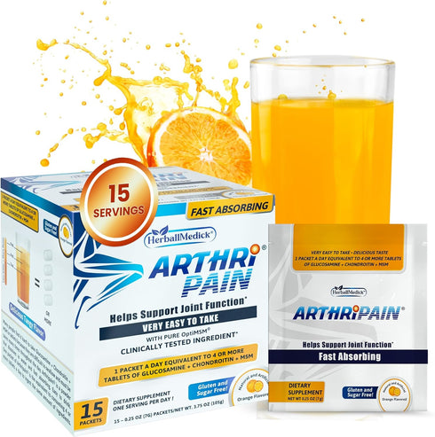 Arthripain – One a Day Cartilage Repair Supplement – Clinically Tested Joint Juice for Joint Relief Support – Glucosamine Chondroitin MSM – Swolle...