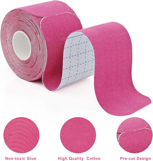 MUEUSS Kinesiology Tape Elastic Cotton Athletic Tape,20 Count,10" Precut Strips,16.4 ft,Waterproof Breathable Tape for Muscles,Knees,Shoulders Pla...