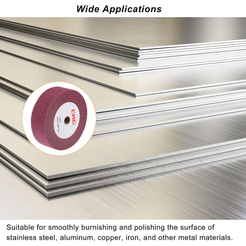 uxcell 150mm x 50mm 320 Grit Non-Woven Polishing Burnishing Wheel Nylon Wire Drawing Abrasive Flap Wheel for Stainless Steel Copper Red...