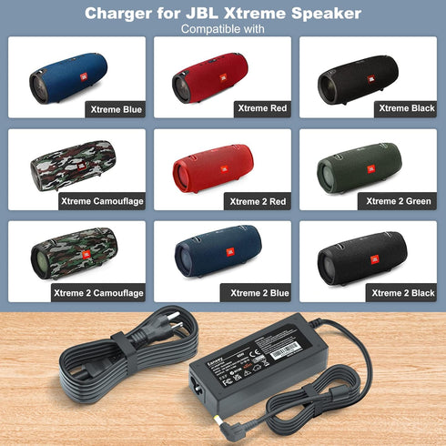 19V Charger for JBL Bluetooth Speaker Xtreme 2 Xtreme Portable Wireless Speaker (Black Blue Red) Extreme, Extreme 2, JBL Boombox 1 2 Wireless Blue...