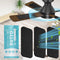 Butto 3-Pack Ceiling Fan Filters - Strong Adhesive Ceiling Fan Blade Filters for Common Household Contaminants - Unscented Coconut Carbon Fan Air ...