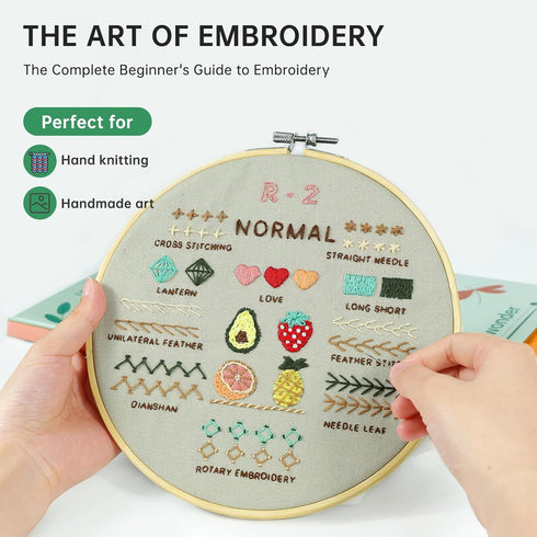 Cyanfour 4 Stage Embroidery Kit for Beginners Adults, Easy to Learn 38 Different Stitches from Instruction & Video, Needlepoint Kits for Adults wi...