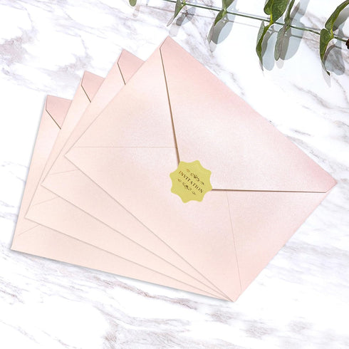 50pcs A7 Pearl Envelopes Slight Shimmering Wedding Envelopes, Perfect for 5 x 7 inch Wedding Invitation Cards Graduation Birthday Greeting Cards T...