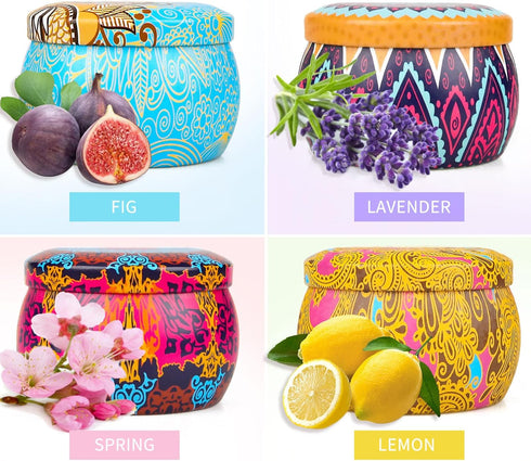 Scented Candles Gifts Set for Women, Aromatherapy Candles for Home Scented, Upgraded Large Tin of Soy Candle Lavender Candle Birthday Gifts for Wo...