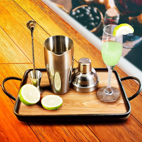 24oz Cocktail Shaker Bar Set - Professional Margarita Mixer Drink Shaker and Measuring Jigger & Mixing Spoon Set - Professional Stainless Steel Ba...