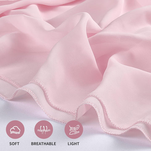 Chiffon Table Runner 1 Piece 27x120 Inches Pink Rustic Sheer Fabric for Wedding Baby Shower Birthday Party Cake Table Decoration...