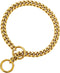 18K Gold Chain Dog Collar 10MM Cuban Link Chain Stainless Steel Metal Links Walking Training Collar for Small Medium Large Dogs 10in to 30in...