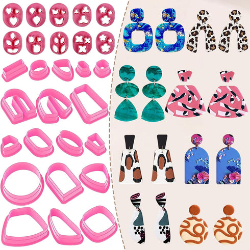 Polymer Clay Cutters 28 Pcs, Mini Flower Butterfly Leaf Clay Earring Cutters, Organic Shape Clay Cutters for Polymer Clay Jewelry...