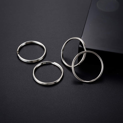 KINGFOREST 100-Pack Split Key Rings (1.2 Inch/30mm) - Silver Nickel Metal Keychain Rings for Keys, DIY Crafts, Bags & Accessories - Durable Bulk K...