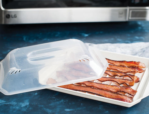 Nordic Ware Bacon Rack with Lid, 10.25x8x2 Inches...