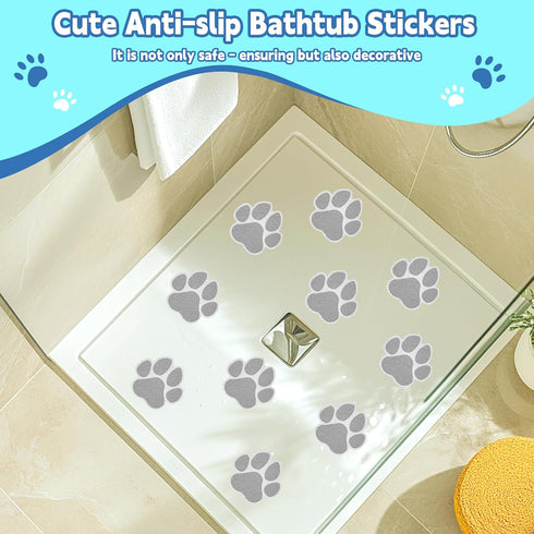 20 PCS Original Non-Slip Bathtub Stickers, Large Safety Bathroom Tubs Showers Treads Adhesive Decals with Scraper...